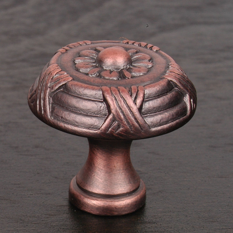 CK Series 1 1/2" Diameter Mushroom Knob, Distressed Copper, Small