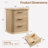 22-Inch Wide Fluted Nightstand With Charging Station, Modern End Table For Living Room, Bedroom, And Home Office, 3-Drawer Wood Dresser-1009817205