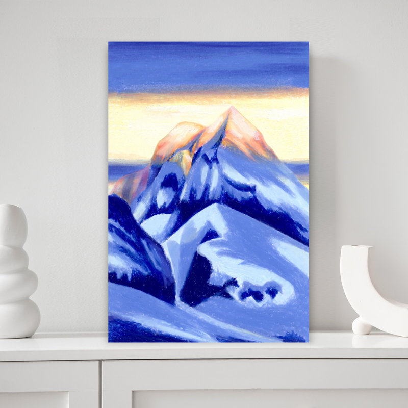 Art contemporain contemporain abstrait montagne nature, H 18 po x l 12 po