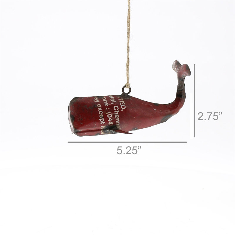 Ornement suspendu en métal baleine