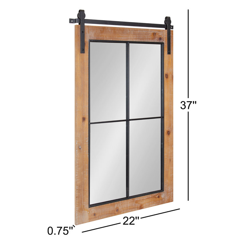 Miroir décoratif Enora, Brun rustique, 37 po x 22 po