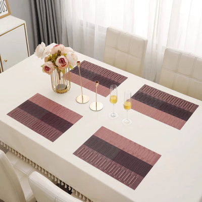 Placemats and Coasters Set, Washable Wipeable PVC Table Mats, Non Slip, Heat Resistant, Easy to Clean Placemat for Kitchen Dining Table, 45cm x 30cm