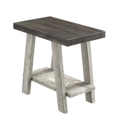 Table d'appoint à deux tons avec plateau en noyer vieilli et base gris clair Athens, Athènes