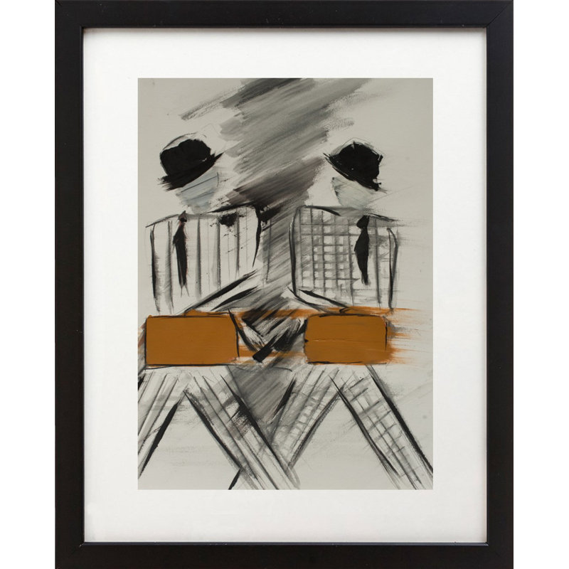 « no sold », reproduction de dessin encadrée sur papier