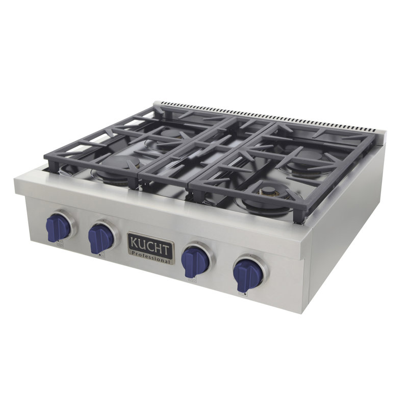 30" 4 Burner Cooktop, Liquid Propane, Royal Blue