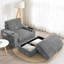 Canapé simple surdimensionné de 42 po, fauteuil en fausse fourrure de lapin avec porte-gobelets, méridienne rembourrée avec repose-pieds avec rangement et accoudoirs, canapé-lit avec siège profond pour le salon, appartement
