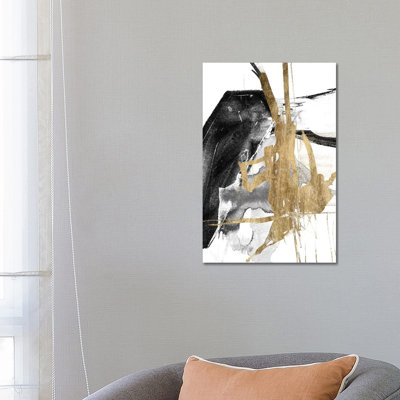 Glam and Black V 1 Piece Wrapped Canvas Wall Art