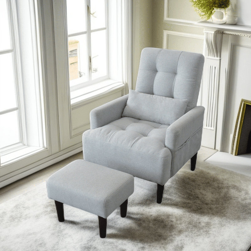 Méridienne convertible avec repose-pieds Sleeper, Gris