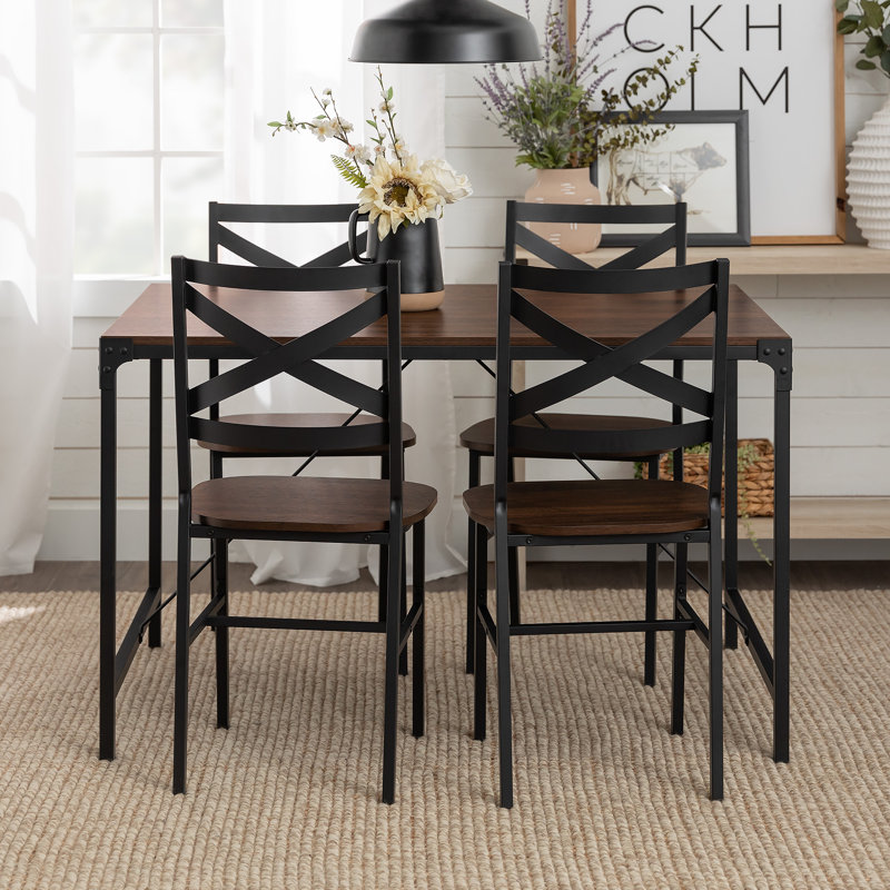 Ensemble repas pour 4 personnes Armando, Noyer foncé
