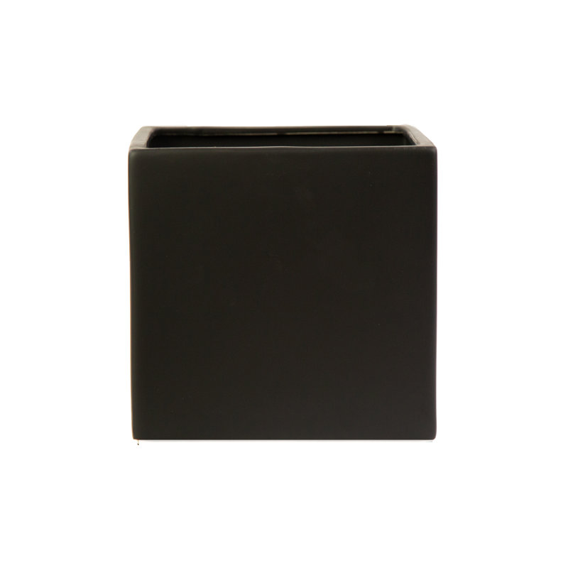 Boîte à fleurs en céramique, Noir, H 5 po x l 5 po x P 5 po