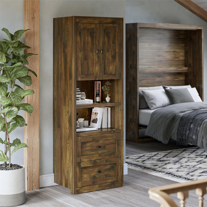 Armoire de rangement à 2 tiroirs et 4 tiroirs Elwina, Rustique