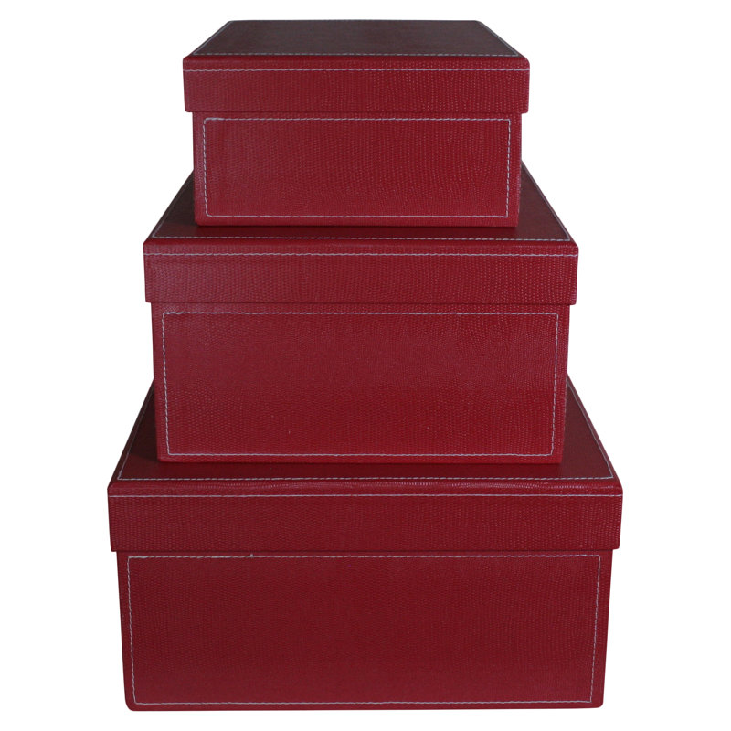 Boîte de rangement en carton Limon 3 , Rouge