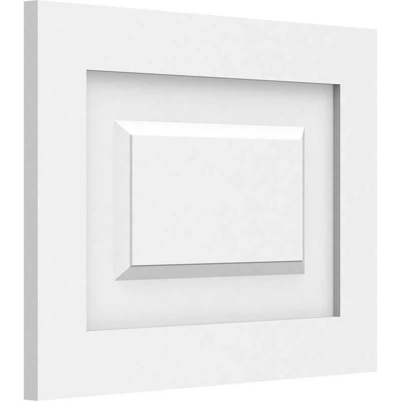 Panneau mural Harrison 3D en blanc, H 12 po x l 16 po x P 0,63 po