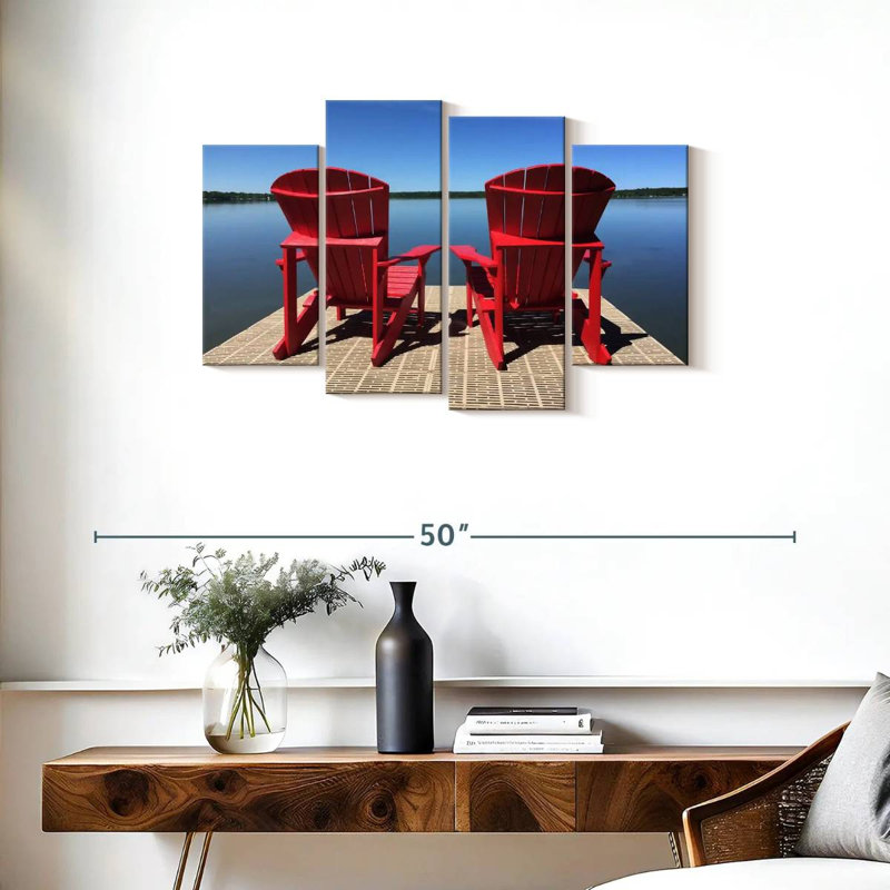 Chaises Adirondack rouges Mehar, H 22 po x l 36 po