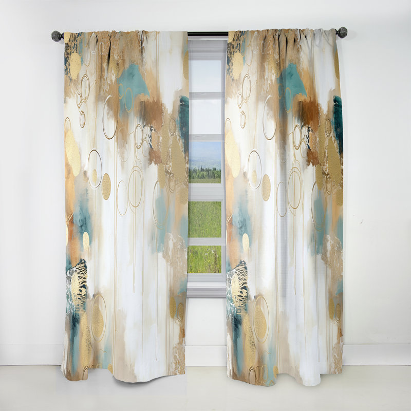 Griet Gilded Daydreams XI - Abstract Minimalism Curtain - Velvet Room Darkening - 1 panel, 52" W x 95" L