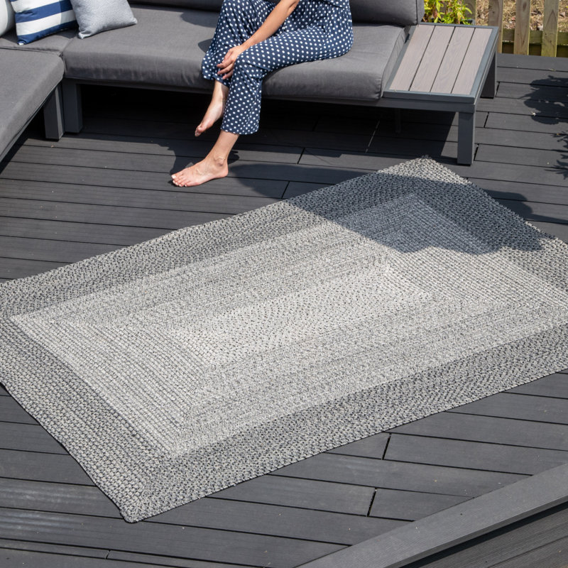 Reneen Small Handwoven Rectangular Indoor/Outdoor Rug in Slate, Rectangle 220 x 160cm