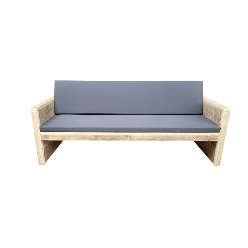 Wood4you - Garden bench Lucas - 'Do It Yourself' scaffolding wood kit - Incl. cushion, 72cm H x 140cm W x 57cm D