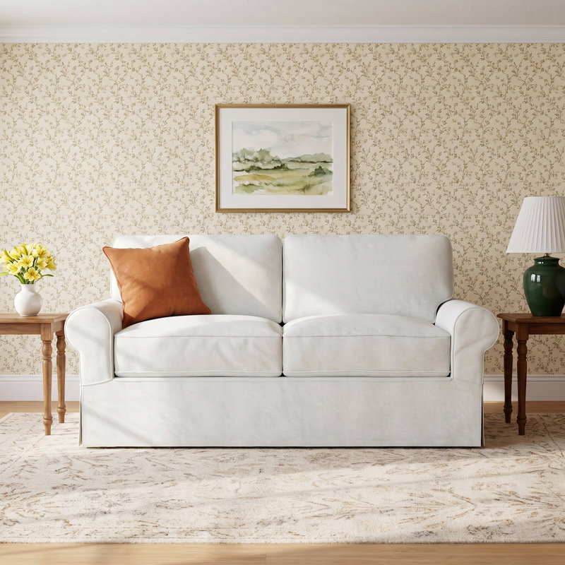 Porter 84'' Slipcovered Sofa, Bayou Off White Canvas