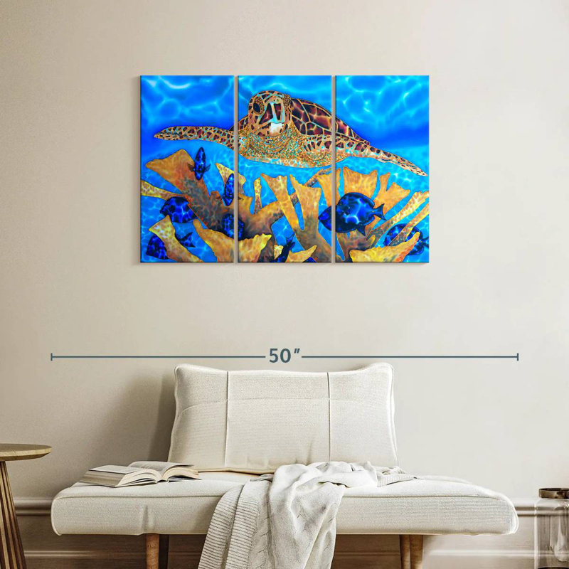 Blue Tang And Hawksbill, 24" H x 38" W