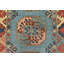 Tapis de style tribal bleu en laine noué à la main 2 pi 9 po x 9 pi 6 po Kazak