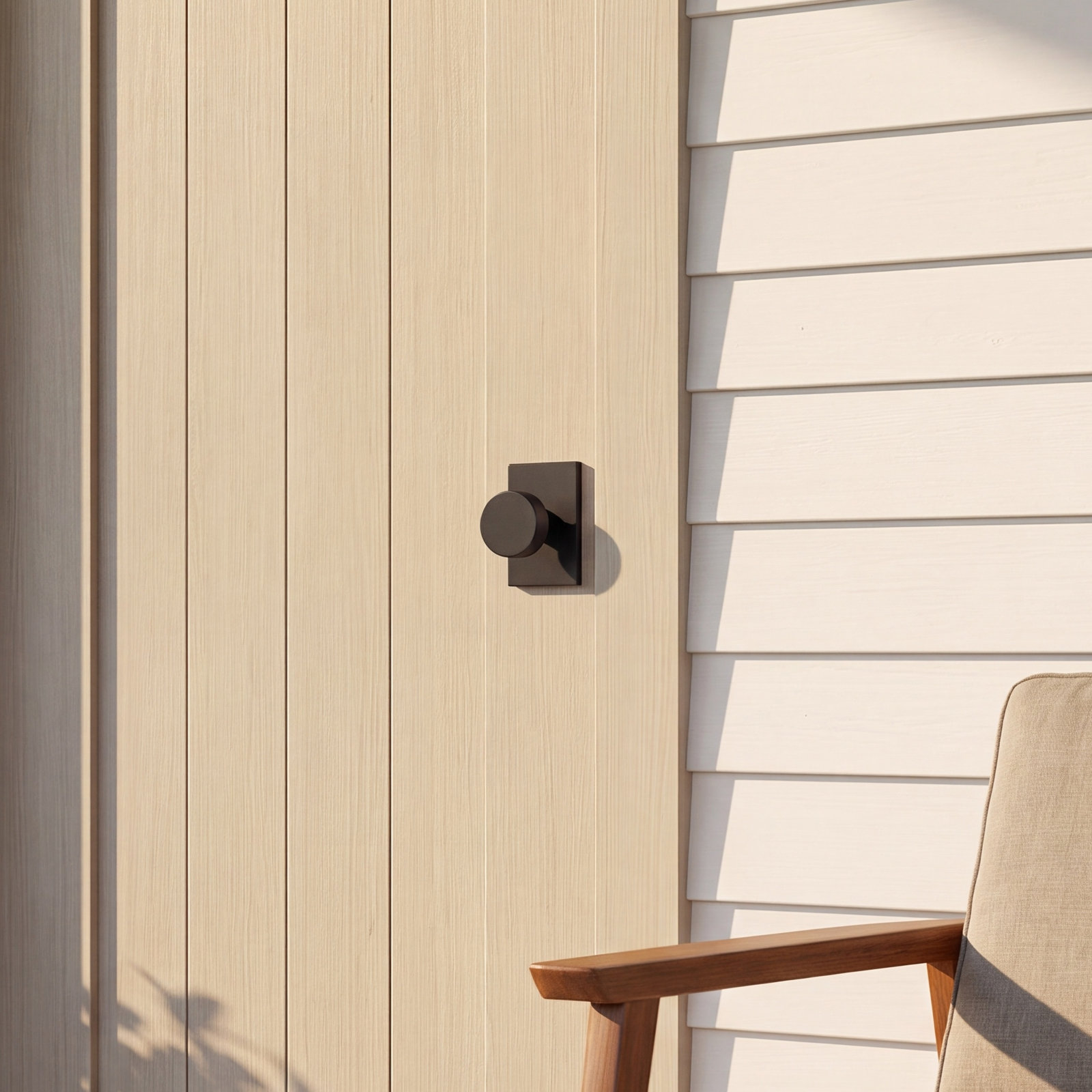 Privacy Door Knob with Rectangular Rosette, Flat Black