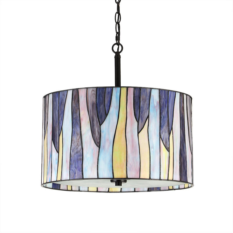 Lustre tambour 3 lumières Mccant, Mauve