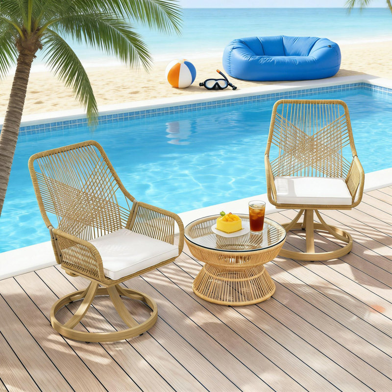Ensemble de 2 chaises d'extérieur, chaises pivotantes
