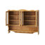 Armoire murale 39,37 "à 4 portes rétro, avec deux niveaux d'espace de rangement et un support à crochets ouverts, convient aux salles de bain, cuisines, salles à manger, naturel-1029466737