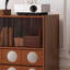 Armoire d'appoint en verre et acier inoxydable