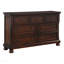 Commode classique transitionnelle à 7 tiroirs avec placage de bouleau brun et placage de bouleau caché-411965212