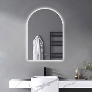 Cadedra Arch LED Wall Mirror Bathroom Mirror with Defogging with Adjustable Light with Backlight