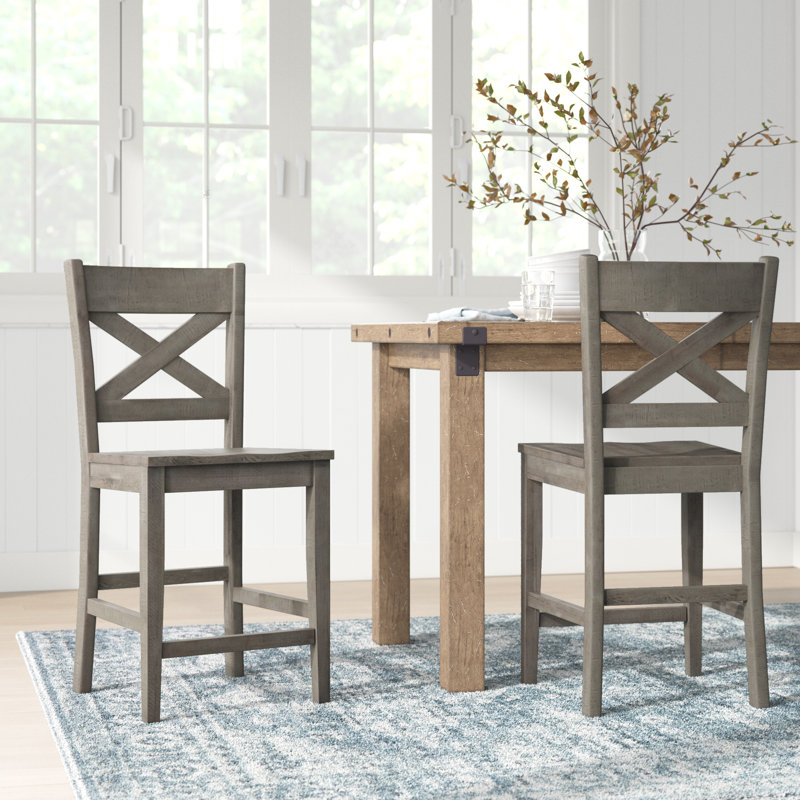 Kenia Solid Wood Counter Stool