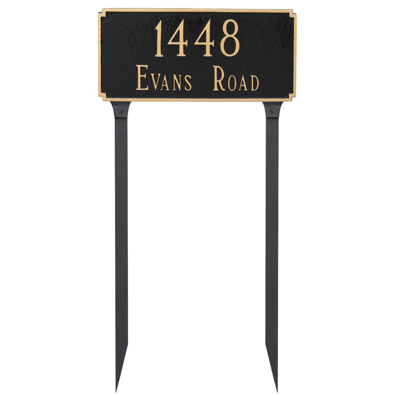 Plaque d'adresse sur 2 lignes Madison, Noir / Cuivre, Oui