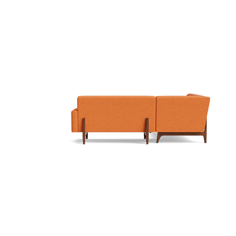 Tyler Sectional With Bumper (95" X 95"), Left Hand Facing, Performance Weave - Carrot