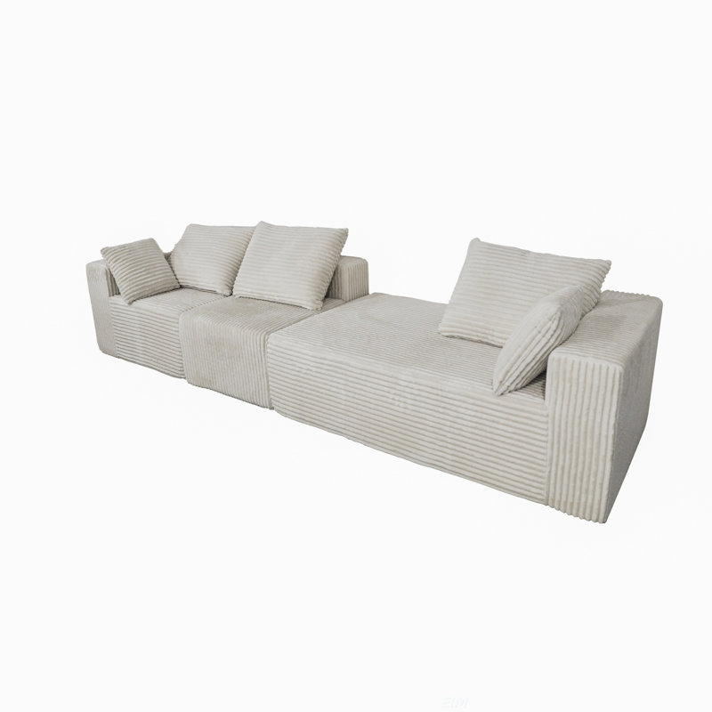 Canapé d'angle, canapé modulaire, canapé modulaire, canapé-lit, fabriqué en éponge haute densité et tissu moelleux doux, avec plusieurs combinaisons disponibles