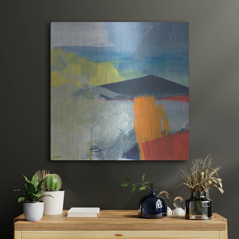 Art mural en métal Lark Manor ™ «Vague Idea» par Jan Weiss, H 24 po x l 24 po