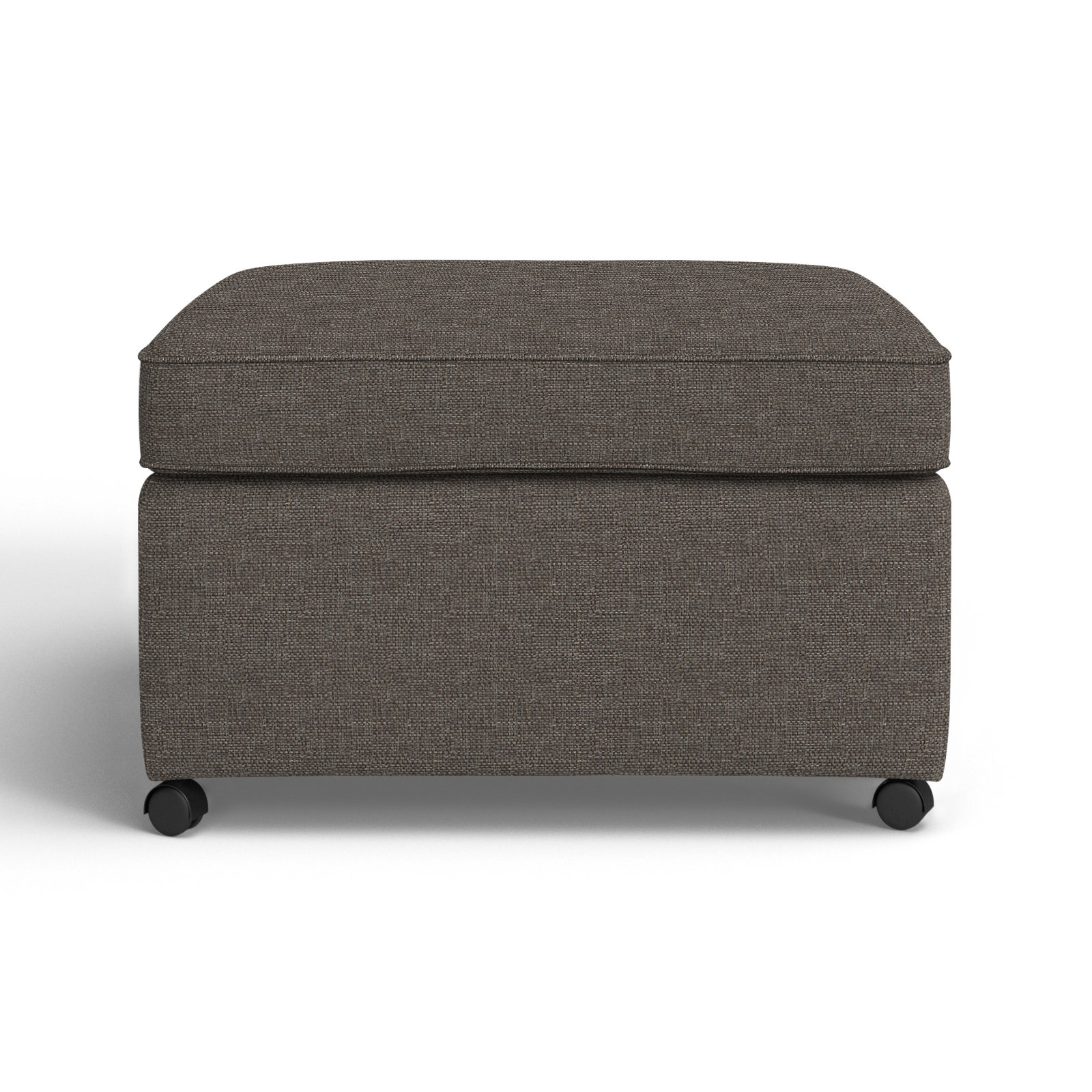 Rika 28" Ottoman, Drusky Charcoal Sustain® Basketweave