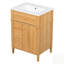Meuble-lavabo de salle de bain avec lavabo, armoire en bois, tiroir rabattable, portes et tiroirs à fermeture en douceur, poignées élégantes