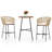 3 Pcs Rope Woven Patio Bar Set With Soft Cushions And Acacia Wood Tabletop