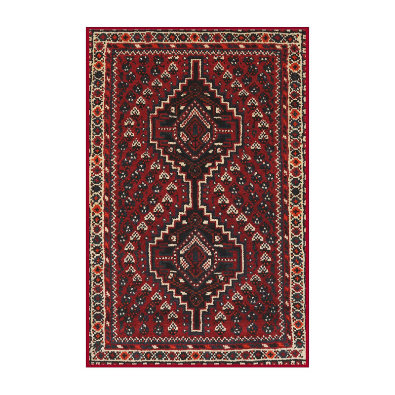 Tapis jaune clair/marron/noir Mcenroe, Rectangle 5 pi x 7 pi