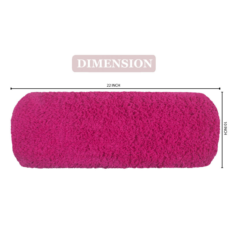 100% Cotton Tufted Bath Rug, Extra Soft & Machine Washable 10x22" Tank Cover, Hot Pink