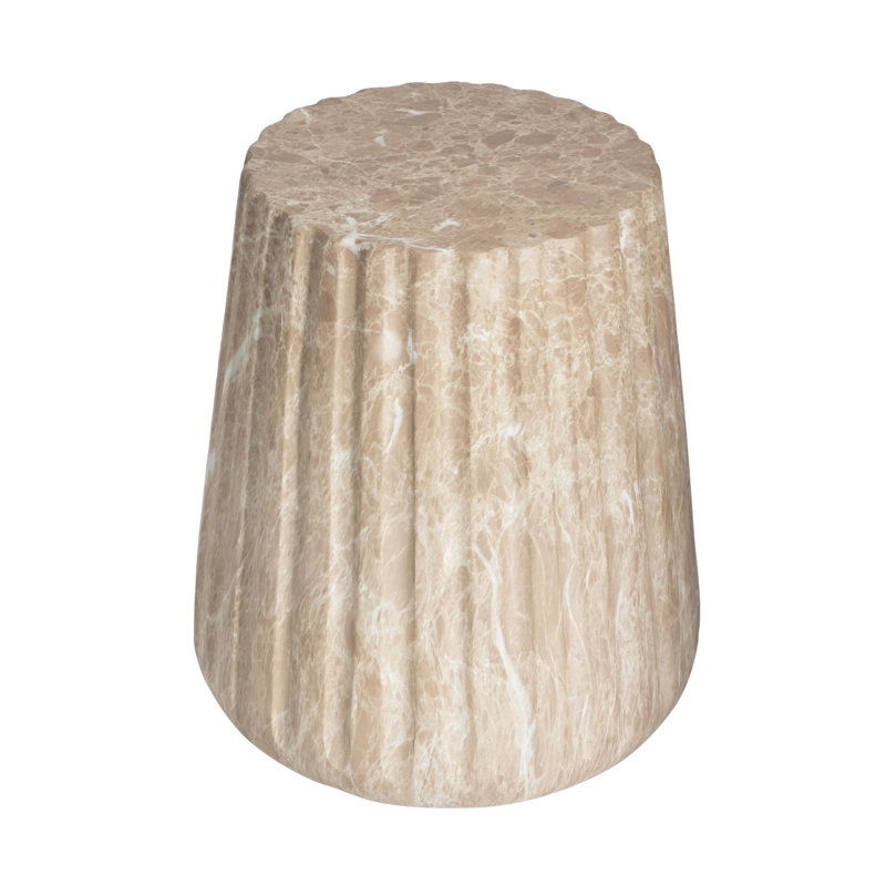 Outdoor Cleme Carved Side Table, Gold, Gold