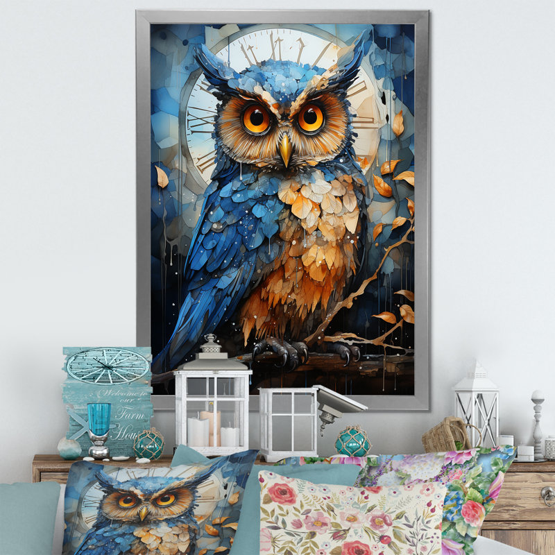Mysterious Owl Blooms III sur impression sur toile, Encadrement argenté, H 40 po x l 30 po x P 1,5 po