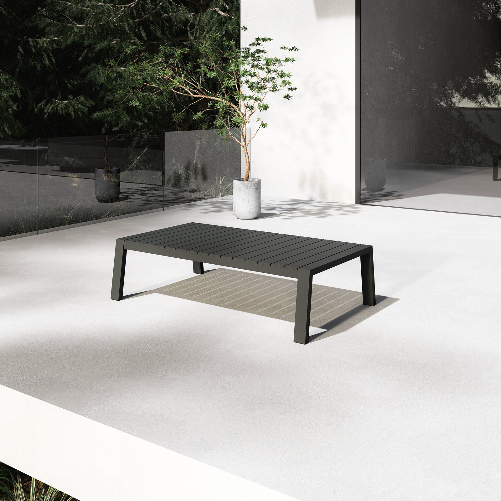 48.4'' Powder Coated Aluminum Outdoor Coffee Table