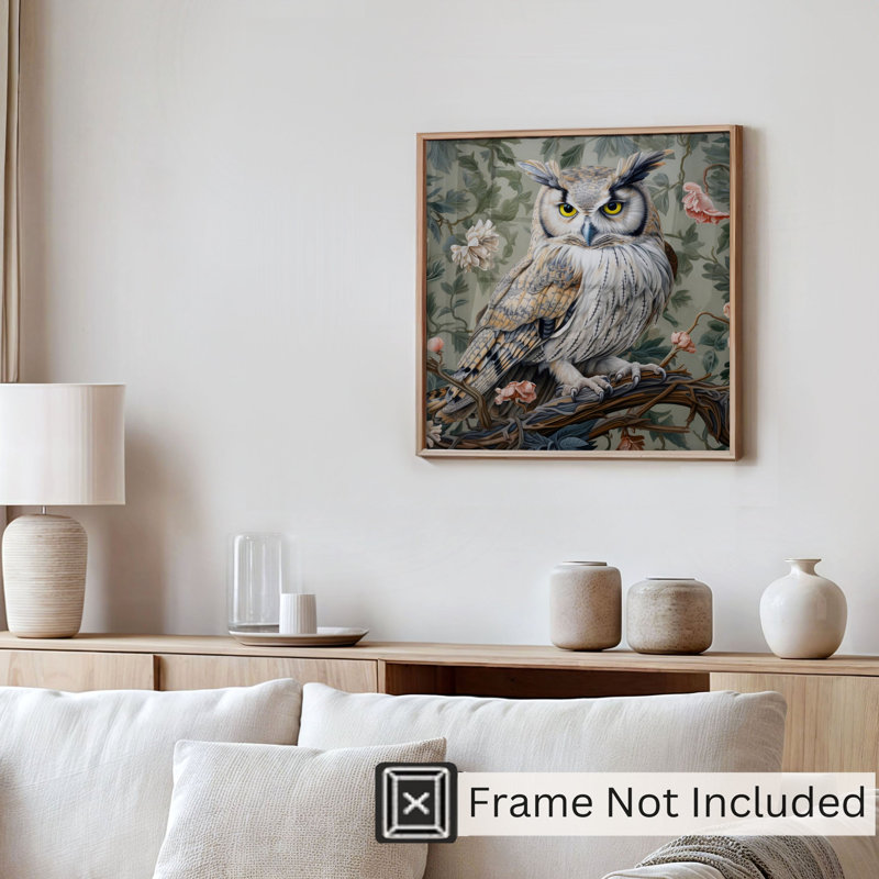 Animaux, reproduction d'art sans cadre William Morris Owl, H 24 po x l 24 po