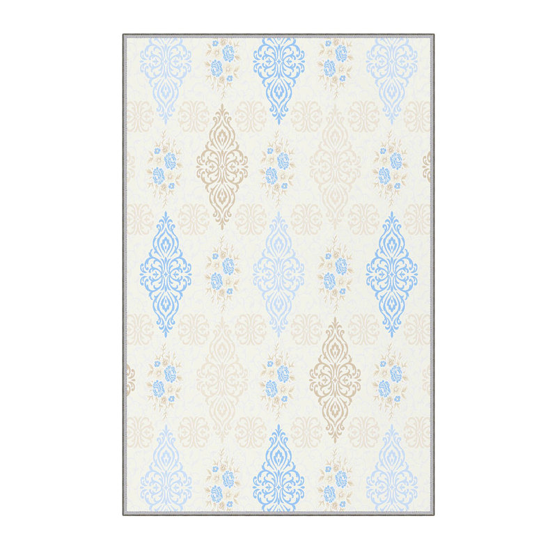 Premium Polyester Area Rug (5.2 x 7.5 ft), 1% Antibacterial, Non-Slip Underside, .3 in Pile Height | Machine Washable, 3D Digital Print, Durable Woven Carpet | Ideal for Living Room, Bedroom & Dining Spaces