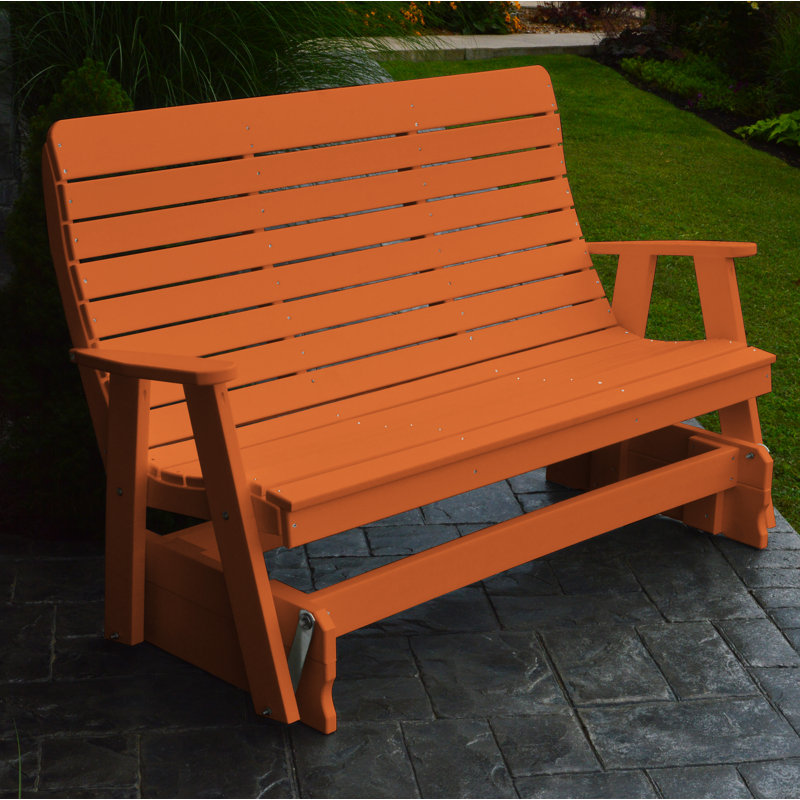 Aeliana Wicker Outdoor Glider, Orange