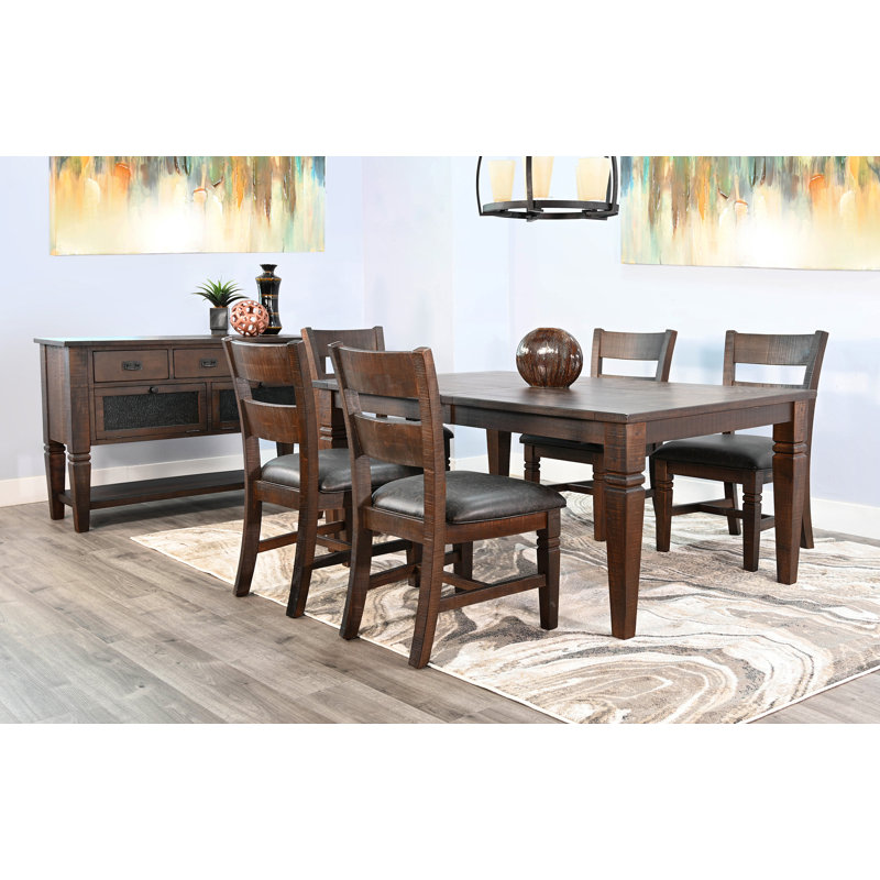 Meriwether Extendable Mahogany Solid Wood Dining Table, Dark Brown