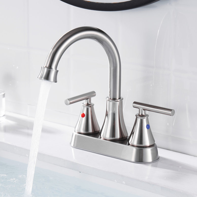 2241 KEBOO Centerset 2-handle Bathroom Faucet with Drain Assembly, Brushed Nickel