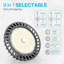 4Pack 250W LED UFO High Bay Lights, 36,250lm, 5000K, 1-10V Dimmable, 5' Cable with Plug, Hanging Hook & Rope, UL Listed